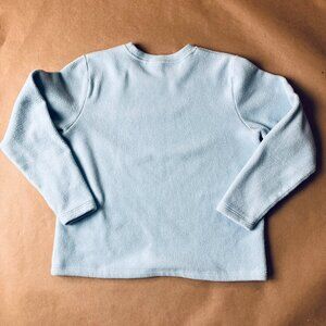 L.L.Bean Womens Simple Pullover Fleece Top, Light Blue, Size L No zip or Pocket